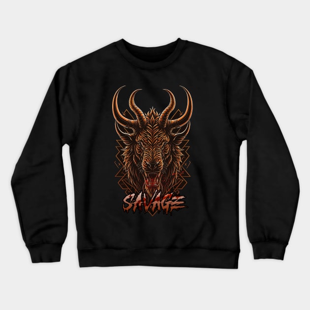 Savage Crewneck Sweatshirt by DeathAnarchy